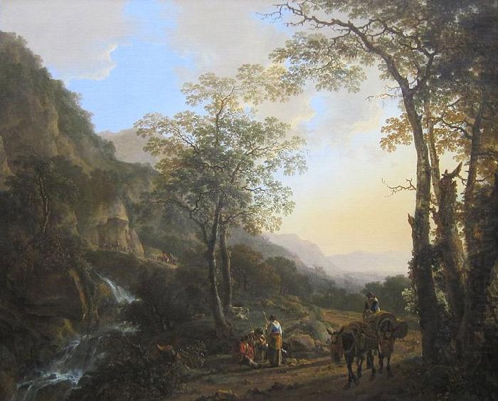 Jan Both An Italianate Landscape with Travelers on a Path, oil on canvas painting by Jan Both, 1645-50, Getty Center china oil painting image